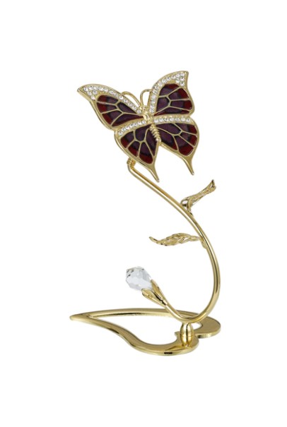 24K GOLD PLATED BUTTERFLY ON SPRING FLOWER 24K GOLD PLATED BUTTERFLY ON SPRING FLOWER